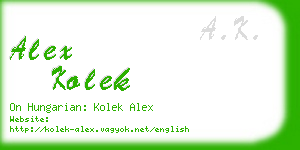 alex kolek business card